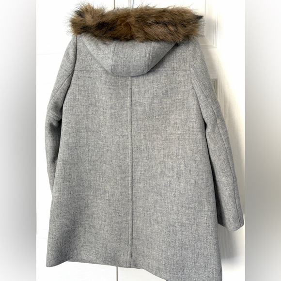 J. Crew Coat Wool Chateau Parka Gray Hooded Italian Stadium Cloth NELLO GORI 2 - Picture 8 of 16